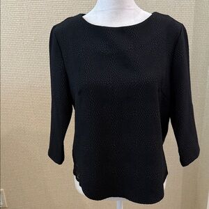 Lucyparis Chic Black Blouse, Lace Featured on Side Panels, Size S